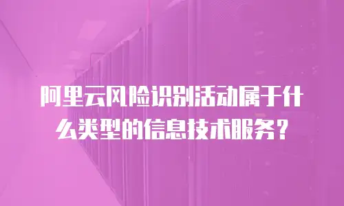 阿里云风险识别活动属于什么类型的信息技术服务？