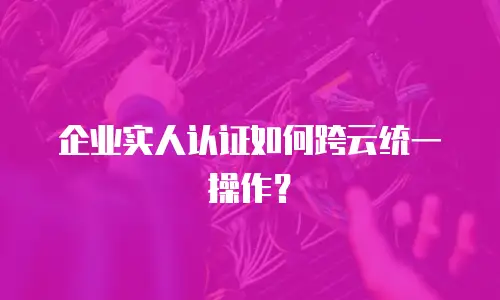 企业实人认证如何跨云统一操作？