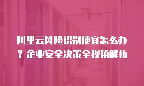 阿里云风险识别便宜怎么办？企业安全决策全视角解析