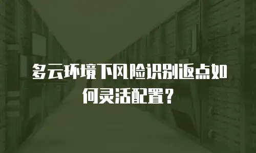 多云环境下风险识别返点如何灵活配置？
