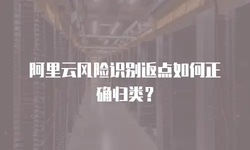 阿里云风险识别返点如何正确归类？