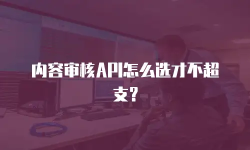 内容审核API怎么选才不超支？