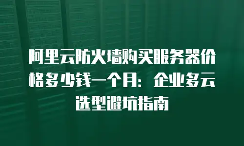 阿里云防火墙购买服务器价格多少钱一个月：企业多云选型避坑指南