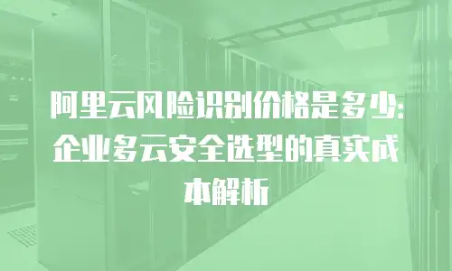 阿里云风险识别价格是多少：企业多云安全选型的真实成本解析