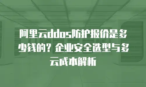 阿里云ddos防护报价是多少钱的？企业安全选型与多云成本解析