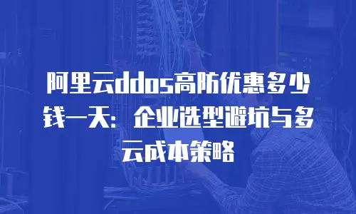 阿里云ddos高防优惠多少钱一天：企业选型避坑与多云成本策略