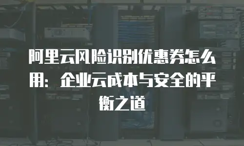 阿里云风险识别优惠券怎么用：企业云成本与安全的平衡之道