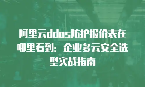 阿里云ddos防护报价表在哪里看到：企业多云安全选型实战指南