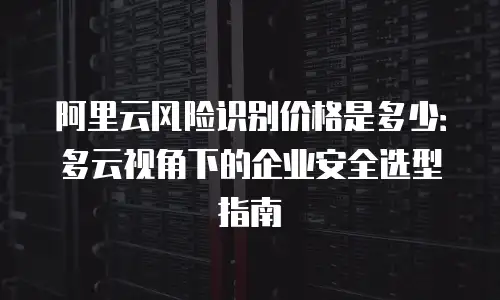 阿里云风险识别价格是多少：多云视角下的企业安全选型指南