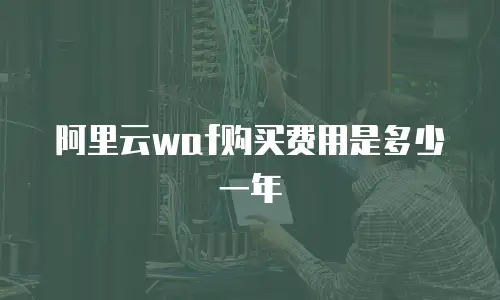 阿里云waf购买费用是多少一年