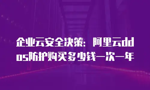 企业云安全决策：阿里云ddos防护购买多少钱一次一年