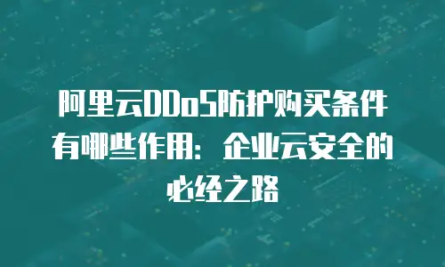 阿里云DDoS防护购买条件有哪些作用：企业云安全的必经之路