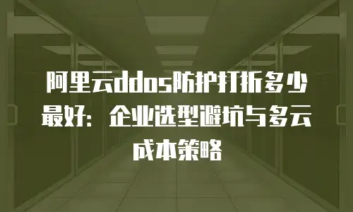 阿里云ddos防护打折多少最好：企业选型避坑与多云成本策略