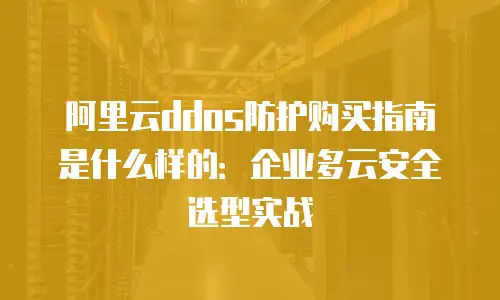 阿里云ddos防护购买指南是什么样的：企业多云安全选型实战