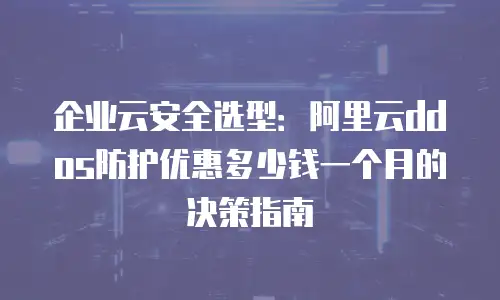 企业云安全选型：阿里云ddos防护优惠多少钱一个月的决策指南