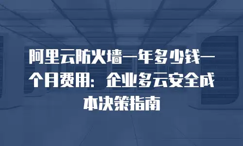 阿里云防火墙一年多少钱一个月费用：企业多云安全成本决策指南