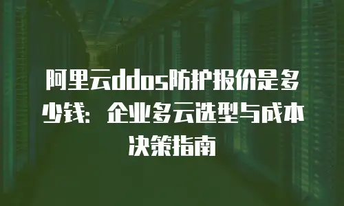阿里云ddos防护报价是多少钱：企业多云选型与成本决策指南