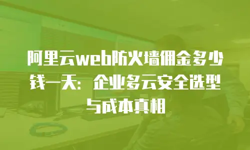 阿里云web防火墙佣金多少钱一天：企业多云安全选型与成本真相