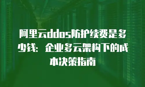 阿里云ddos防护续费是多少钱：企业多云架构下的成本决策指南