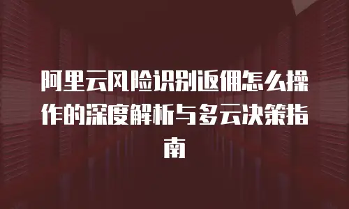 阿里云风险识别返佣怎么操作的深度解析与多云决策指南