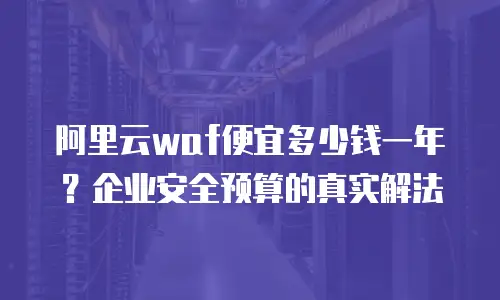 阿里云waf便宜多少钱一年？企业安全预算的真实解法