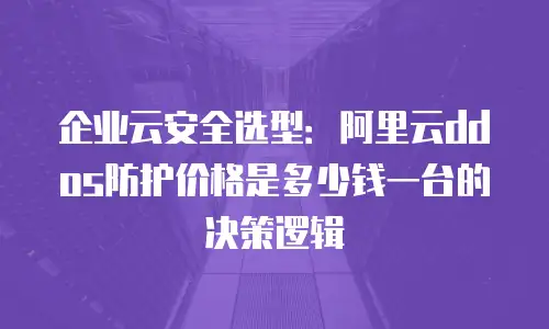 企业云安全选型：阿里云ddos防护价格是多少钱一台的决策逻辑