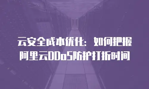 云安全成本优化：如何把握阿里云DDoS防护打折时间