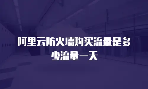 阿里云防火墙购买流量是多少流量一天