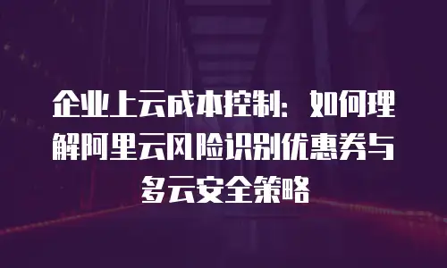 企业上云成本控制：如何理解阿里云风险识别优惠券与多云安全策略