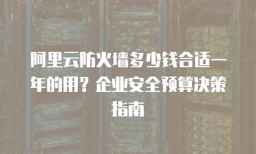 阿里云防火墙多少钱合适一年的用？企业安全预算决策指南