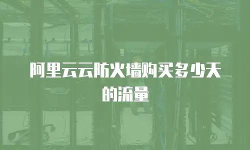 阿里云云防火墙购买多少天的流量