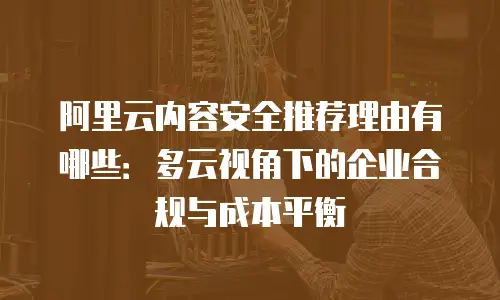 阿里云内容安全推荐理由有哪些：多云视角下的企业合规与成本平衡