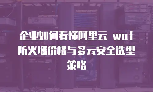 企业如何看懂阿里云 waf 防火墙价格与多云安全选型策略
