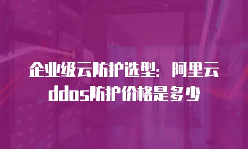 企业级云防护选型：阿里云ddos防护价格是多少