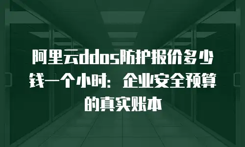 阿里云ddos防护报价多少钱一个小时：企业安全预算的真实账本