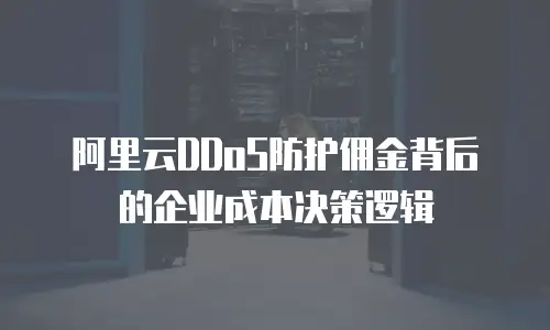 阿里云DDoS防护佣金背后的企业成本决策逻辑