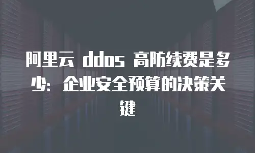 阿里云 ddos 高防续费是多少：企业安全预算的决策关键