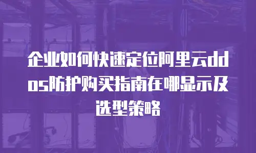 企业如何快速定位阿里云ddos防护购买指南在哪显示及选型策略