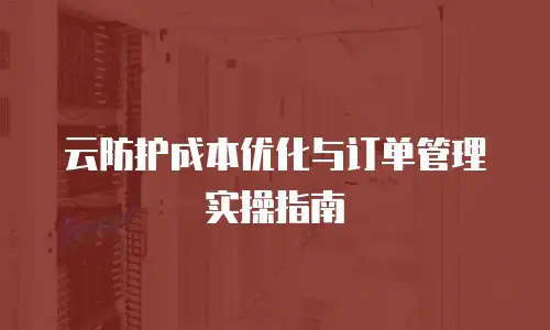 云防护成本优化与订单管理实操指南