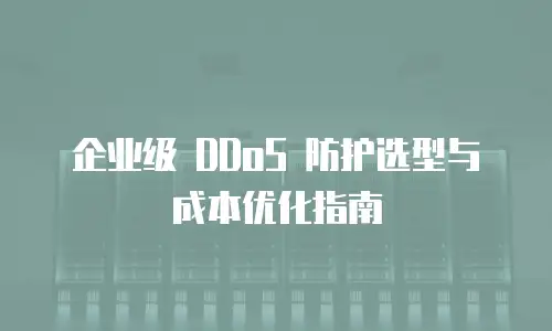 企业级 DDoS 防护选型与成本优化指南