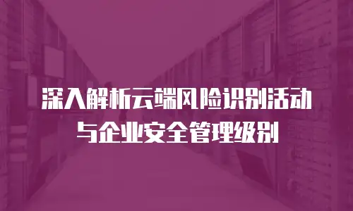深入解析云端风险识别活动与企业安全管理级别