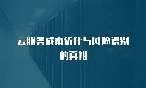 云服务成本优化与风险识别的真相