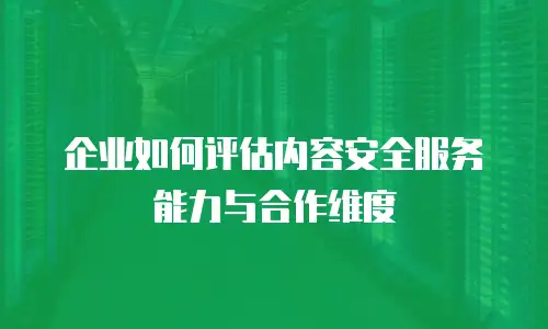 企业如何评估内容安全服务能力与合作维度