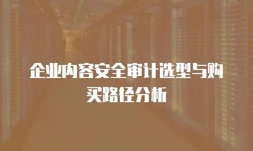 企业内容安全审计选型与购买路径分析