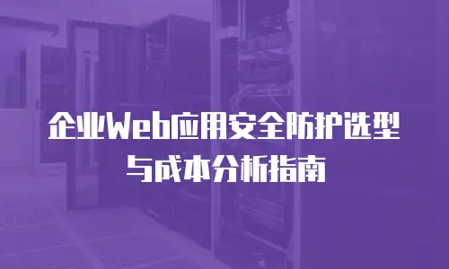 企业Web应用安全防护选型与成本分析指南