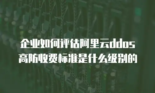 企业如何评估阿里云ddos高防收费标准是什么级别的