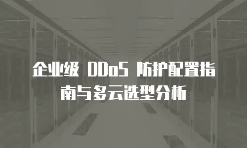 企业级 DDoS 防护配置指南与多云选型分析