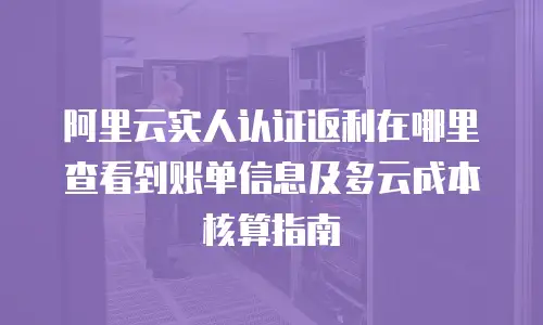 阿里云实人认证返利在哪里查看到账单信息及多云成本核算指南