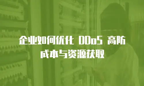 企业如何优化 DDoS 高防成本与资源获取