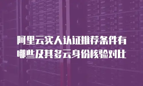 阿里云实人认证推荐条件有哪些及其多云身份核验对比